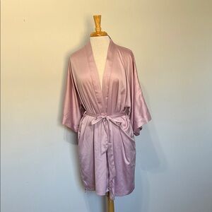 Sioro Women's Satin Robe POCKETS! Pink Size Large New with tags detached